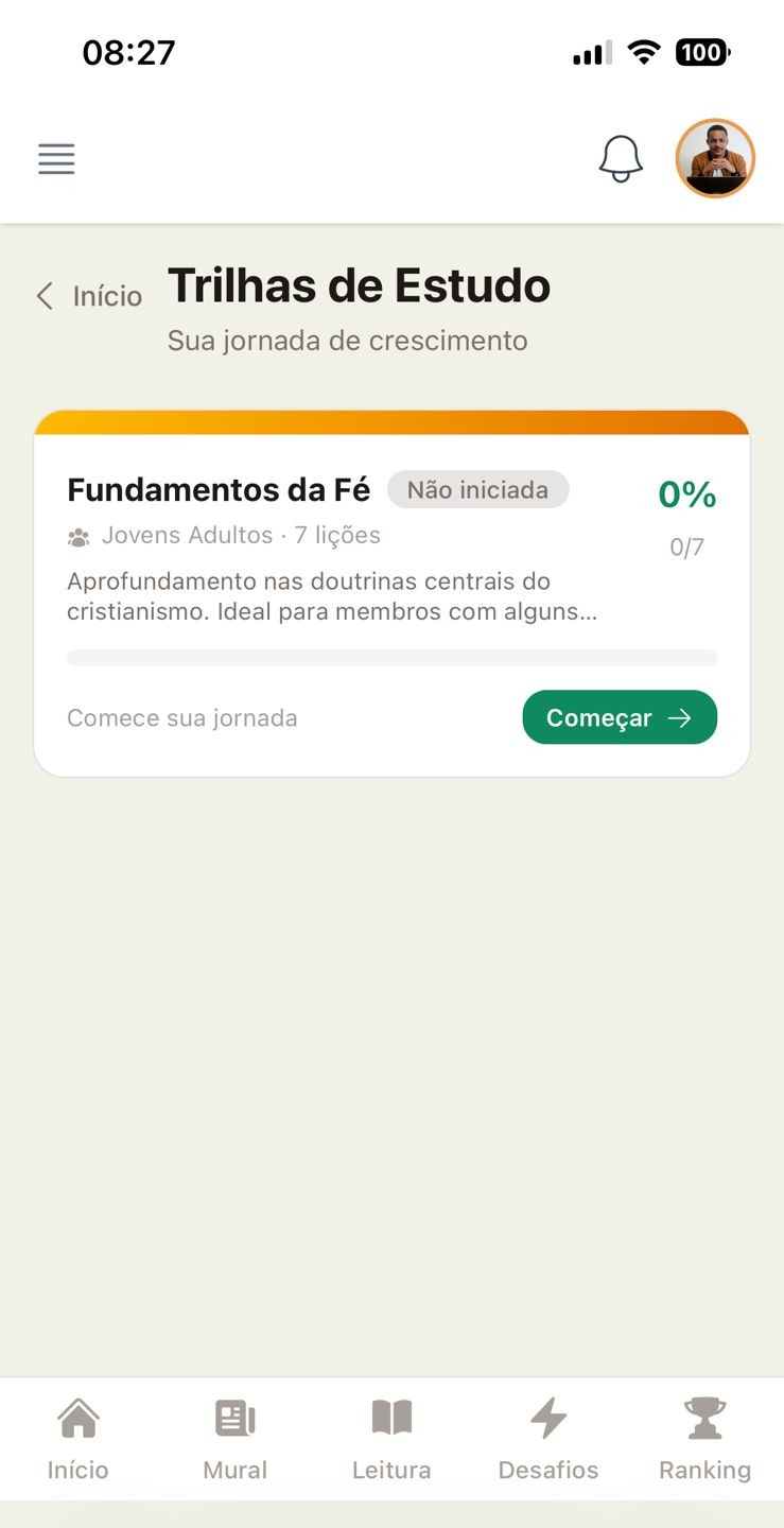 Trilhas de estudo e discipulado no Ramo Vivo com a jornada de crescimento do membro